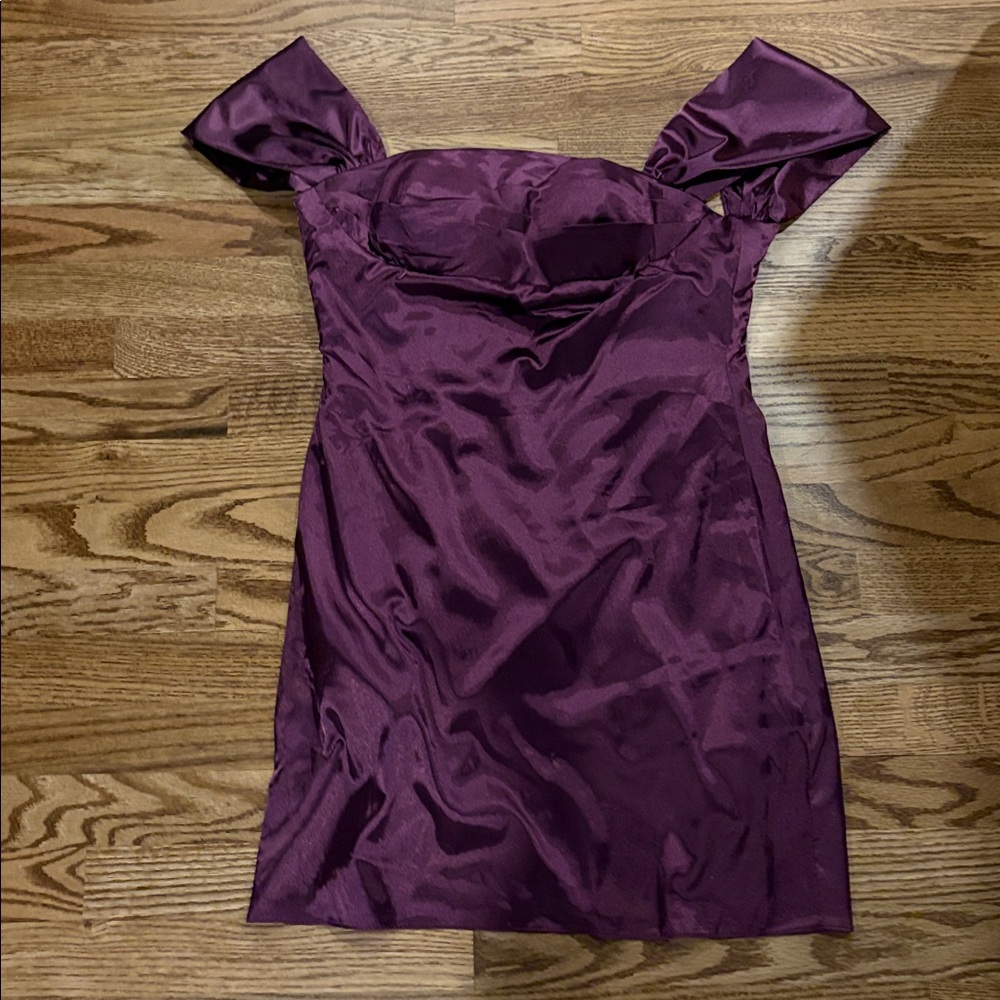 Satin Off-Shoulder Dress